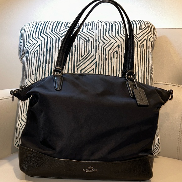 Coach Black Nylon & Gunmetal Shoulder Bag - Picture 1 of 13